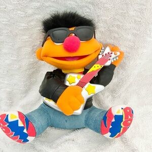 1998 Vintage Singing Sesame Street Rock and Roll Ernie Plush Playing Guitar